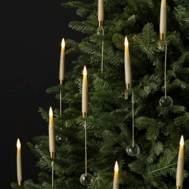 Christmas clip-on Taper Candles (4-pack with gold colour clips)