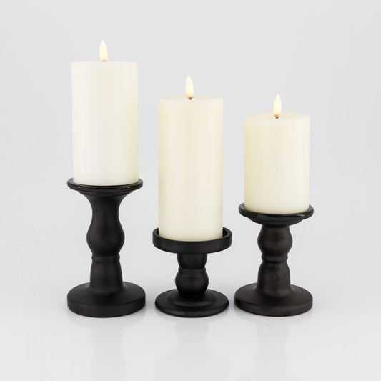 Glass Pillar Candle Holders