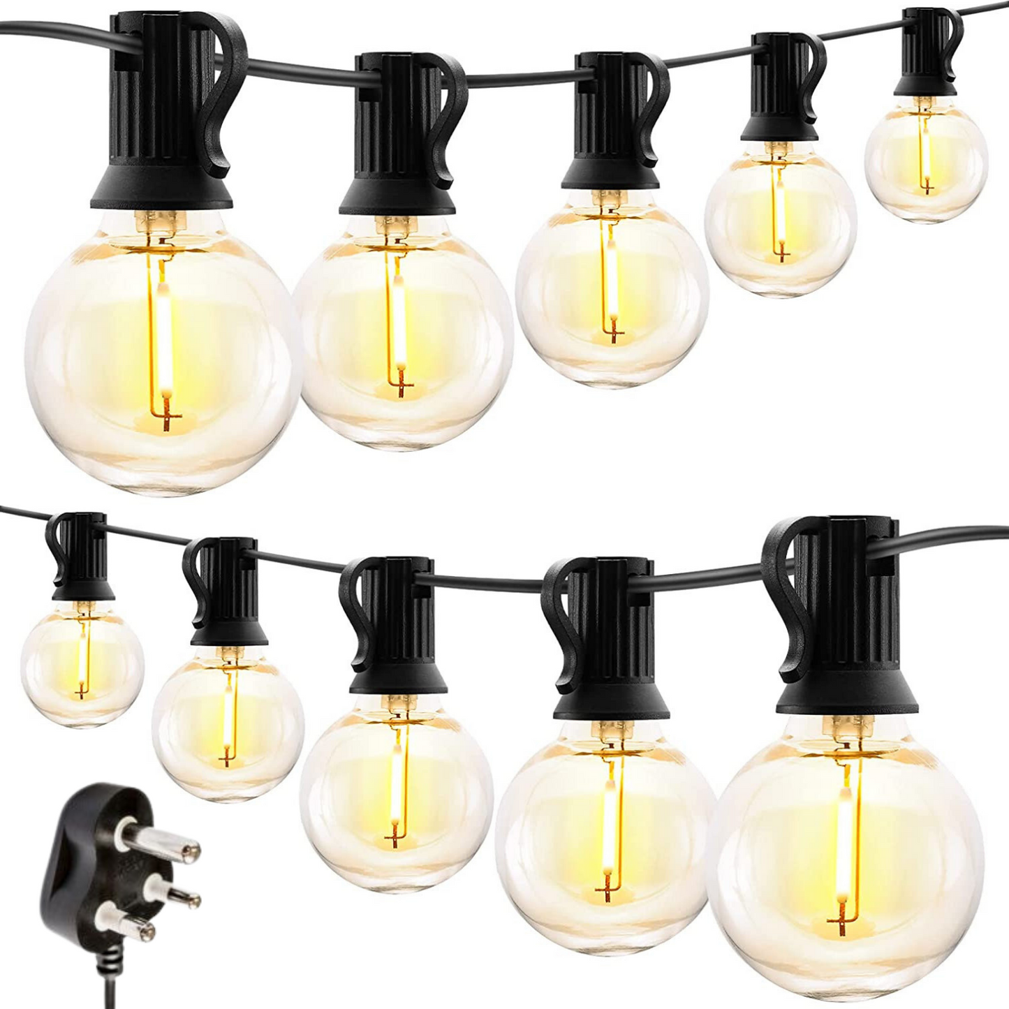 Fairy Lights - 10m Classic String Lights | 25 LED Bulbs | Black Cable